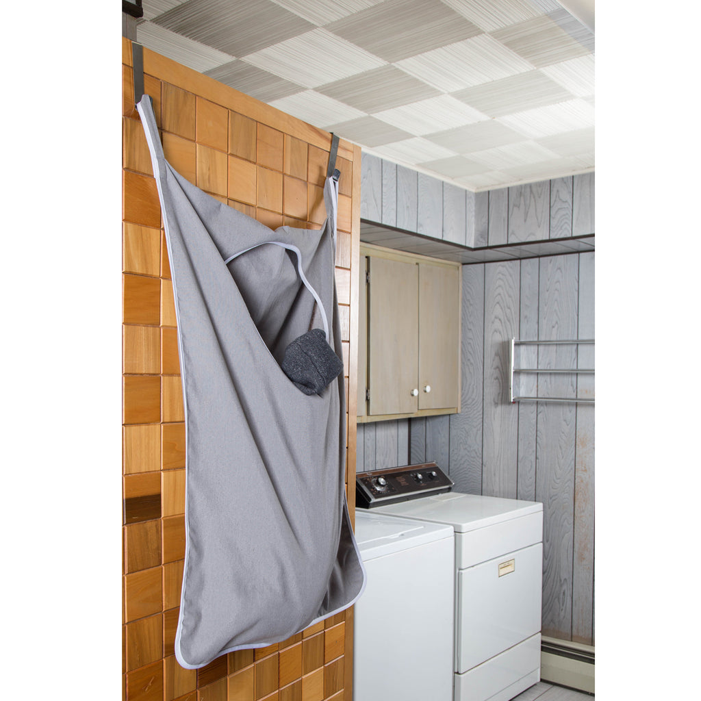 Door-Hanging Laundry Hamper with Stainless Steel Hooks with Zippered Bottom for Easy Access 2 Pack
