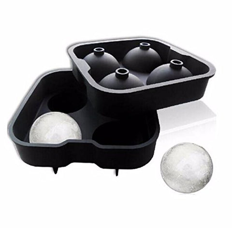 Ice Ball Maker Mold - Black (Round) Flexible Silicone Ice Tray