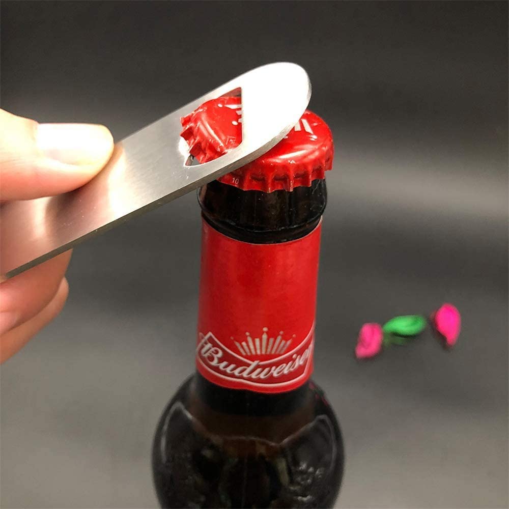Stainless Steel Flat Bottle Opener and Beer Bottle Opener for Kitchen, Bar or Restaurant