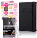 Daily & Weekly Undated Planner, Kit with Fineliner Colored Pens, Ruler and Sticker Sheets, Calendar, Goals and To Do List, Dotted Pages