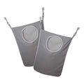 Door-Hanging Laundry Hamper with Stainless Steel Hooks with Zippered Bottom for Easy Access 2 Pack