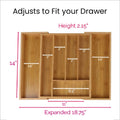Bamboo  Large Expandable Drawer Divider for Cutlery or Tools