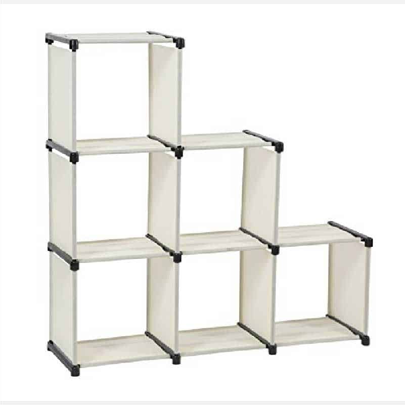 Foldable 3-Tier Storage Cube Closet Organizer Shelf for 6-Cubes - Beige