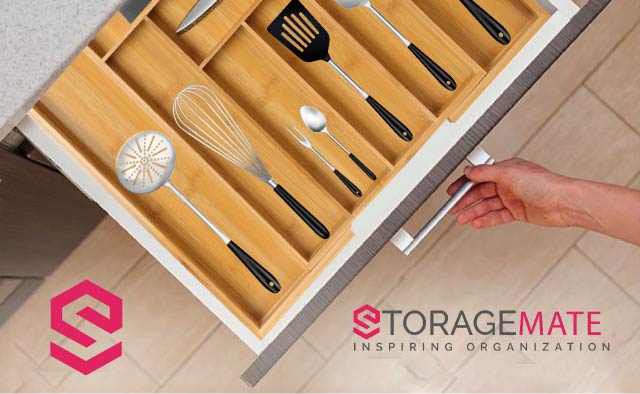 Bamboo  Small Expandable Drawer Divider for Cutlery or Tools