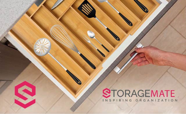 Bamboo  Large Expandable Drawer Divider for Cutlery or Tools