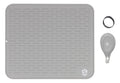 Silicone Drying Mat with Spoon Rest & Storage Band for Easy-Storage, Easy-Clean (XL Grey 17.8 x 15.8  inches)