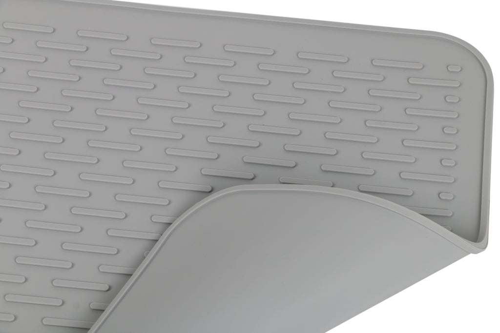 Silicone Drying Mat with Spoon Rest & Storage Band for Easy-Storage, Easy-Clean