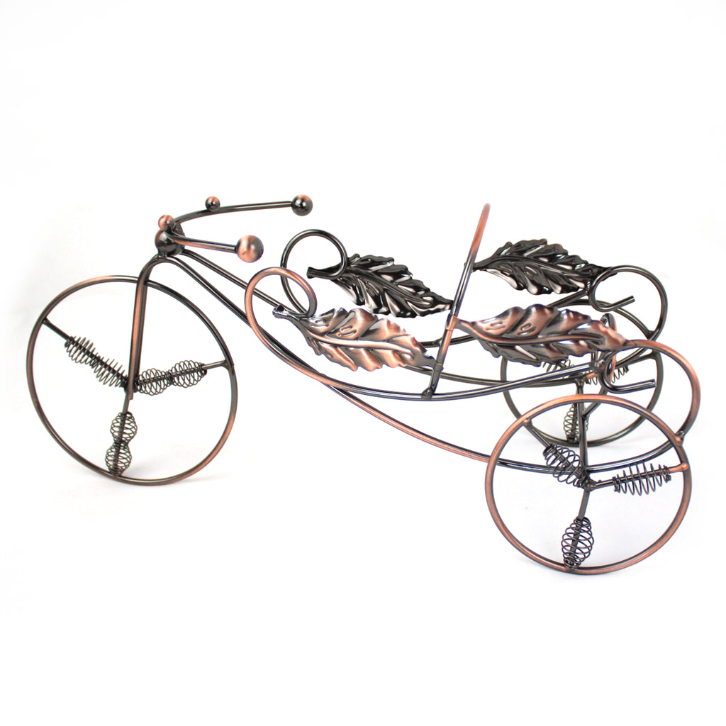 Storagemate Bicycle Wine Bottle Holder With Rosewood Wine bottle opener and Aerator/Pourer (bronze)