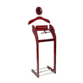 Executive Clothes Valet Stand - Beautiful Solid Hardwood Valet Clothing Hanging System with Mirror, Rack for Shoes, Tray for Cell phone and Keys