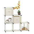 Foldable 3-Tier Storage Cube Closet Organizer Shelf for 6-Cubes - Beige