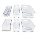 Kitchenmate Fridge Organizers Set of 10-Stackable Refrigerator Bins, Set Includes 6 Food containers and 4 precut Shelf Liners , Clear
