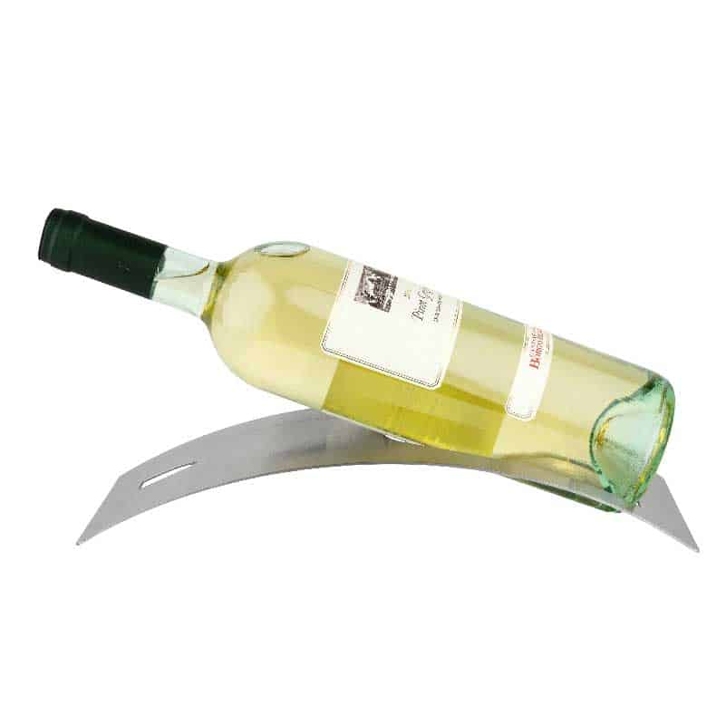 StorageMate Modern Elegant Stainless Steel Single Tabletop Wine Bottle Holder for Single Bottle
