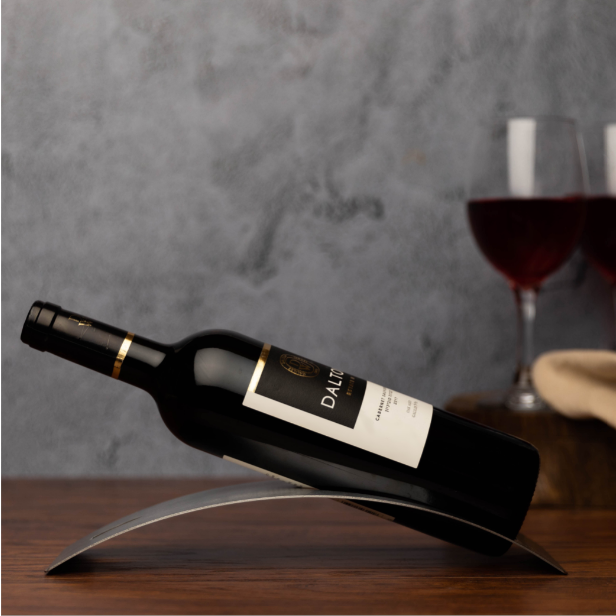 StorageMate Modern  Elegant Stainless Steel Single Tabletop Wine Bottle Holder  for Single Bottle