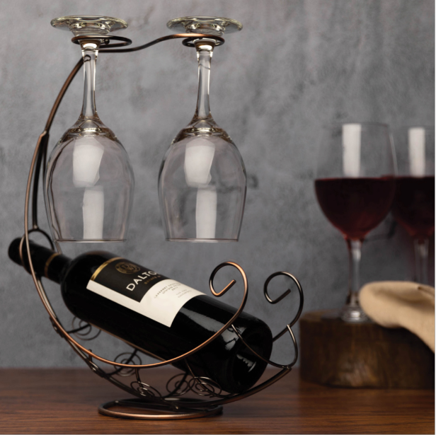 Corsair Design Wine Bottle Holder - Corkscrew Wine Opener, Aerator Pourer Included