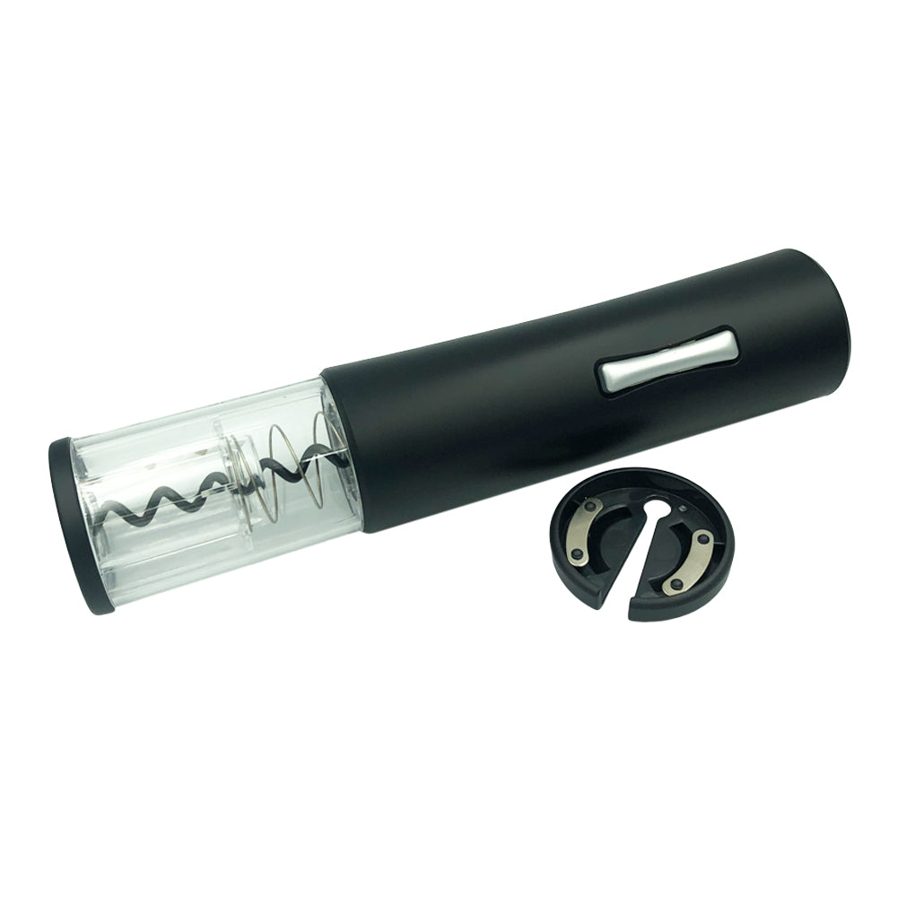 Black Electric Wine Opener Corkscrew With Foil Cutter – Battery Powered – SW-BO02