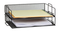 2 Tier Stackable Letter Tray Desk Organizer (Black)